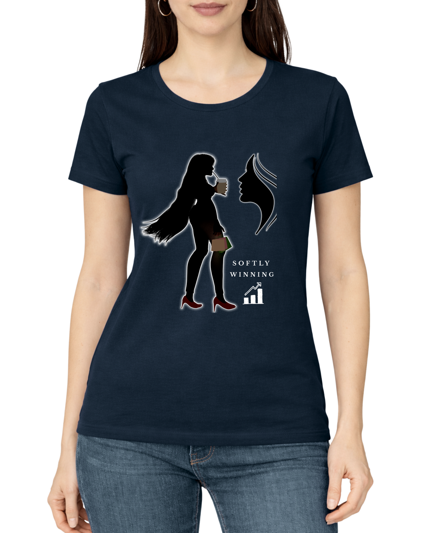 Softly Winning – Women’s Classic Crew T-Shirt | Modern Minimal Graphic Tee