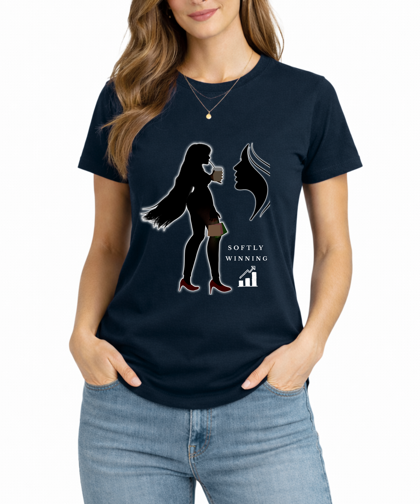 Softly Winning – Women’s Classic Crew T-Shirt | Modern Minimal Graphic Tee