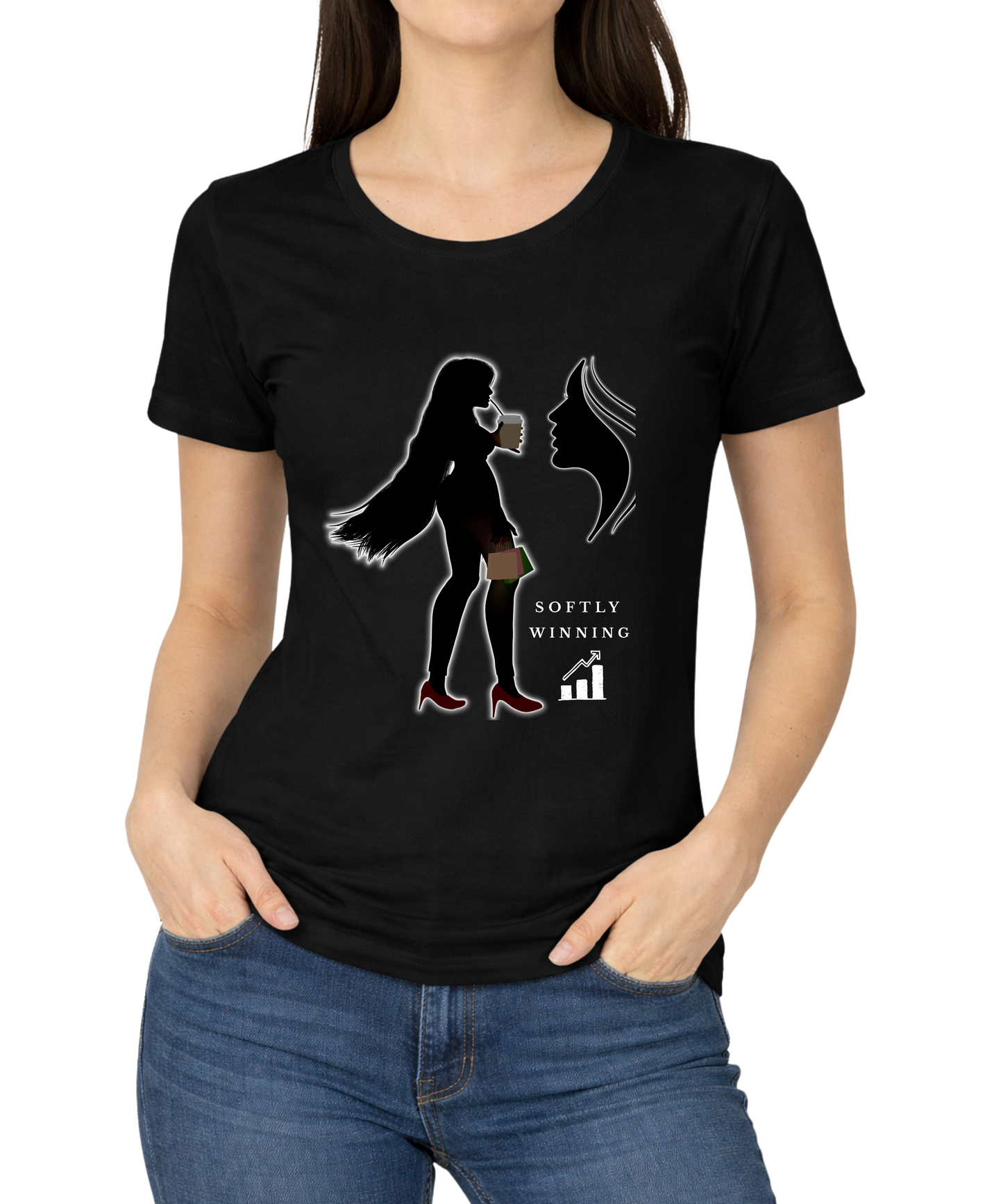 Softly Winning – Women’s Classic Crew T-Shirt | Modern Minimal Graphic Tee