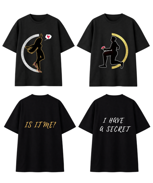 Black Couple Oversized T-Shirt Set | Modern Love | Design A & Design B