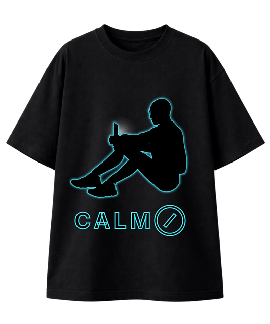 CALM⊘ Glow Silhouette Oversized Unisex T-Shirt | Modern Mindfulness