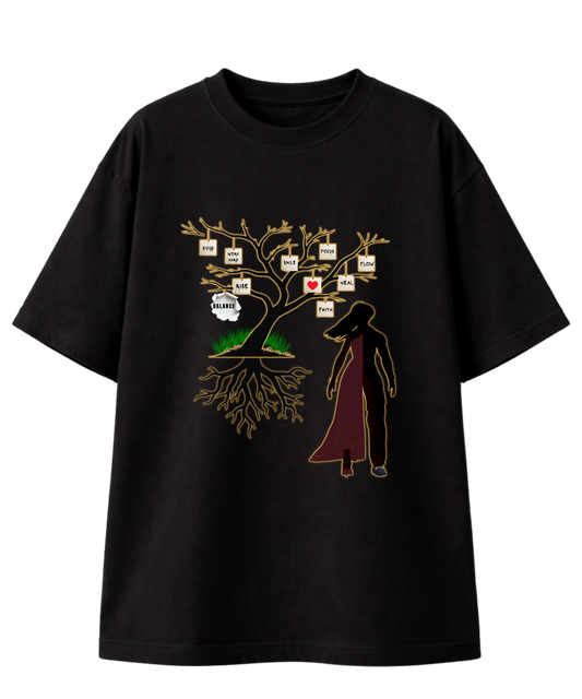 Unisex Oversized Standard T-Shirt – Modern Spiritual Ardhnareshwar Tree Design