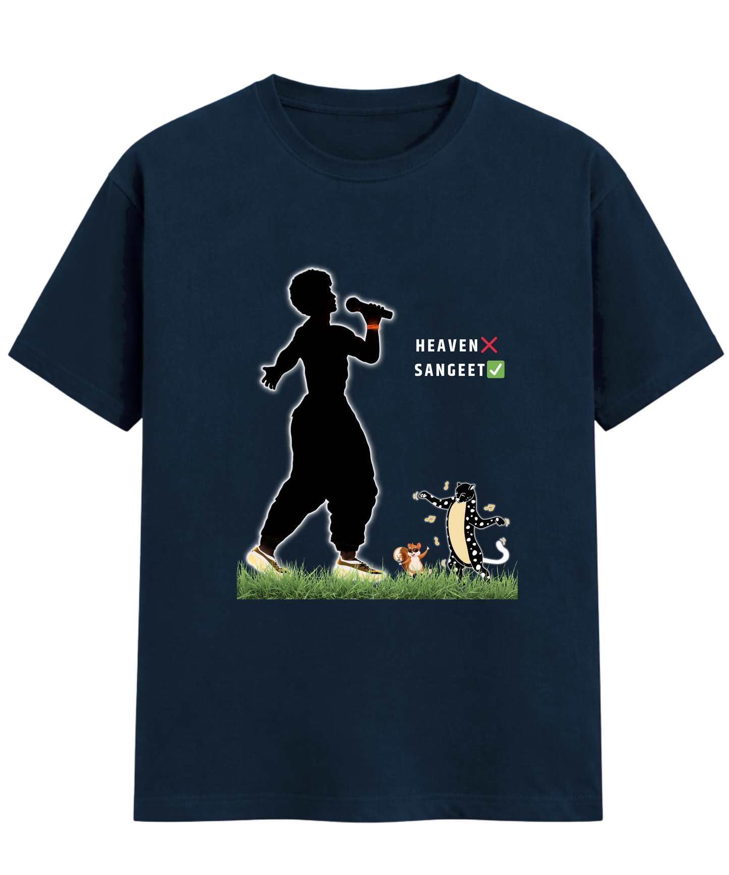 Heaven ❌ Sangeet ✅ Men’s Crew T-Shirt | Modern Spiritual Music Graphic Tee