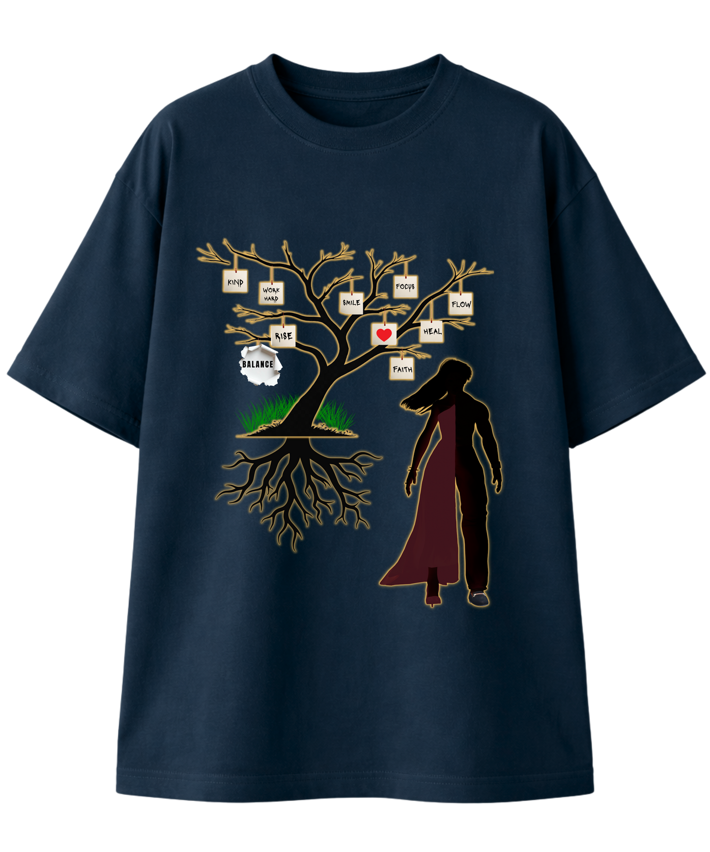 Unisex Oversized Standard T-Shirt – Modern Spiritual Ardhnareshwar Tree Design