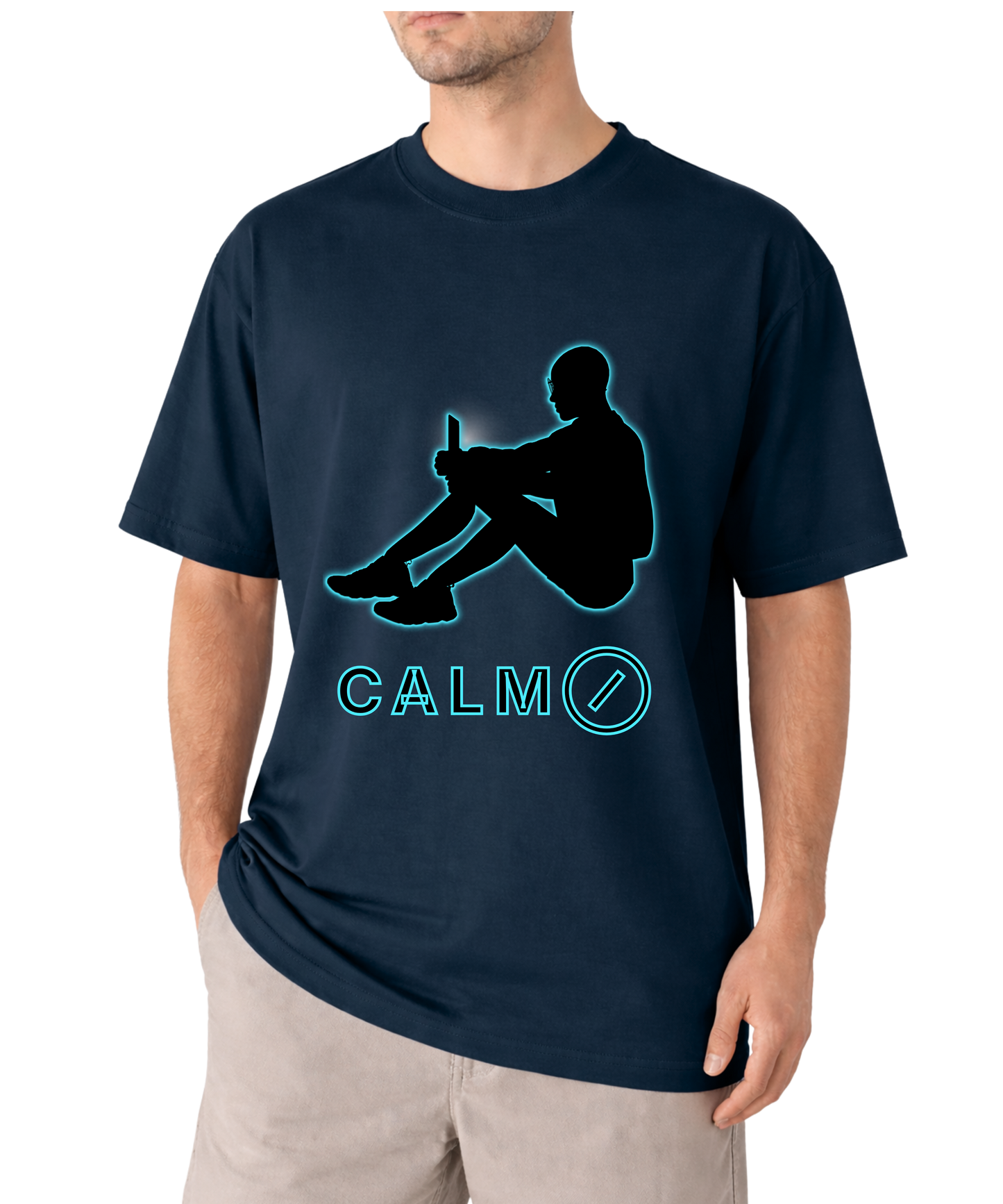 CALM⊘ Glow Silhouette Oversized Unisex T-Shirt | Modern Mindfulness