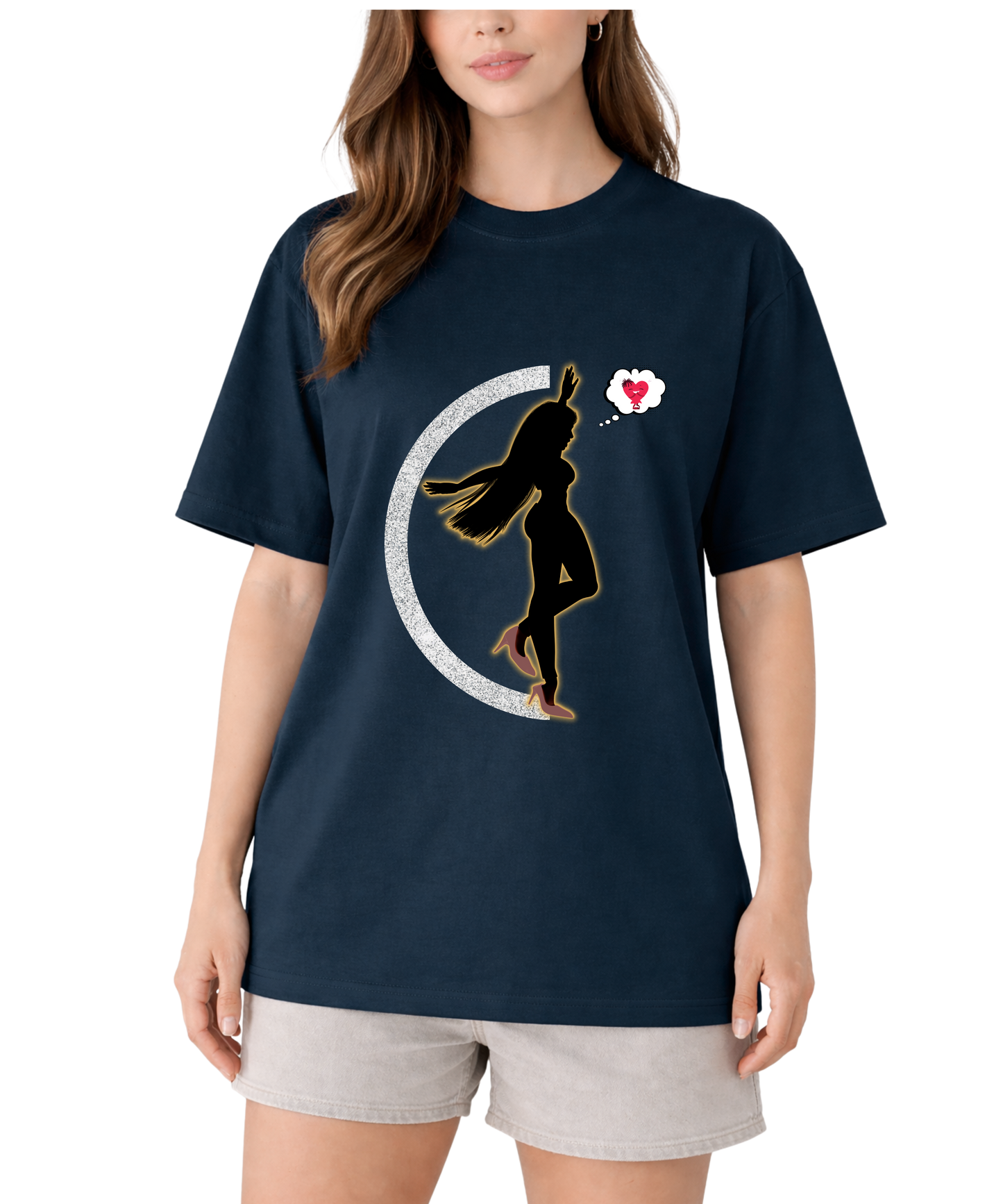 Navy Blue Couple Oversized T-Shirt Set | Modern Love | Design A & Design B