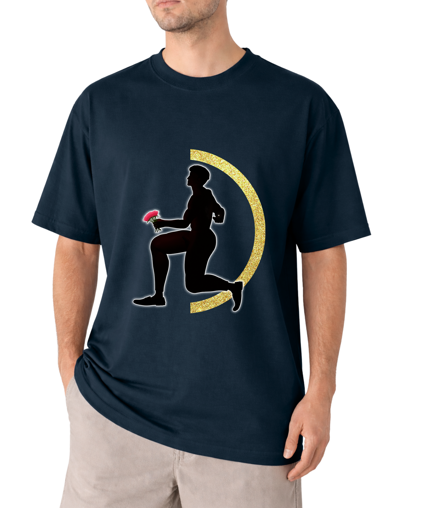 Navy Blue Couple Oversized T-Shirt Set | Modern Love | Design A & Design B