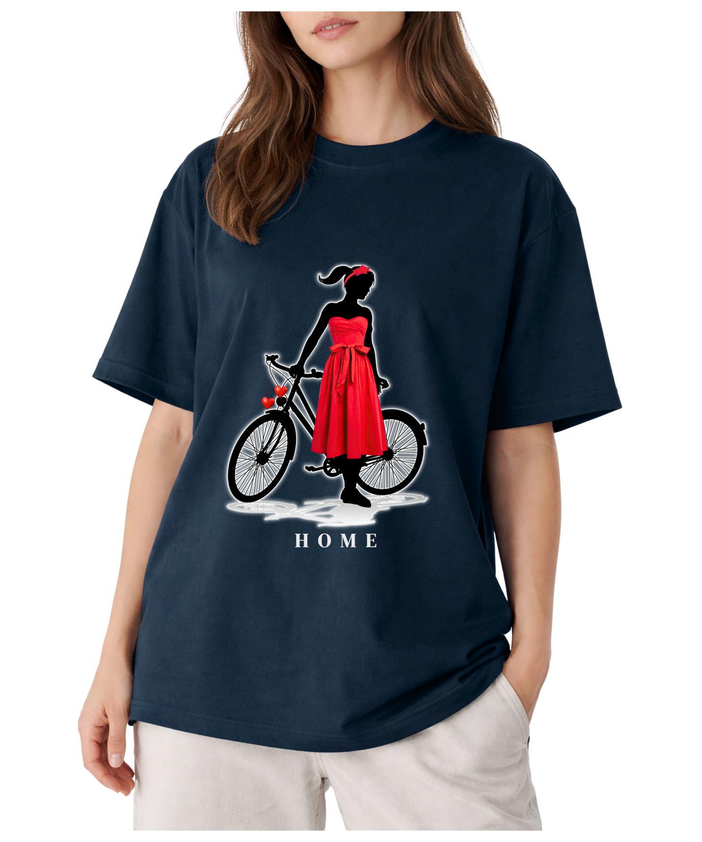 PATH × HOME – Navy Blue Couple Oversized T-Shirt Set | Modern Love | Design A & Design B